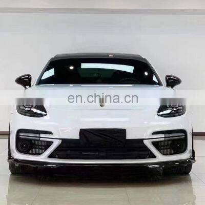 Runde Half Carbon Material For Porsche  Panamera 971 Modify Turbo Style Front Bumper Front Lip Rear Lip Side Skirts Body Kit