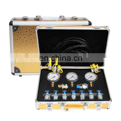 Free fit hydraulic tester hose pressure gauge kit with 8 couplings Excavator parts hydraulic pressure test kit