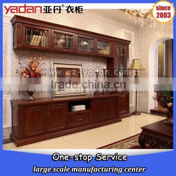 wholesale wood led tv stands, tv cabinet with glass showcase