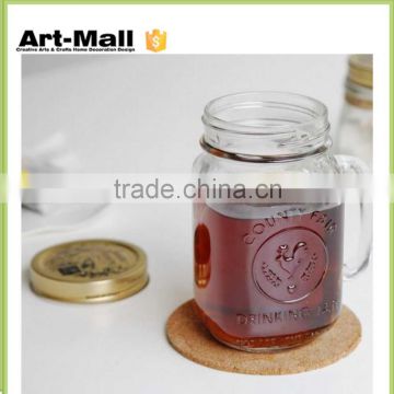 hot 2016 16oz clear glass embossed mason jar china products