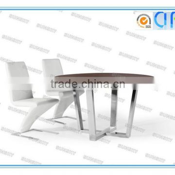 foshan high round wooden top hot selling modern dining table SK1228T