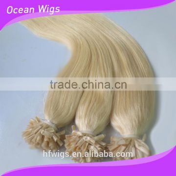 U Tip Pre-bonded Hair Extensions 18" Straight Hot Fusion Keratin Brazilian Virgin Remy Human Hair 1g Strand Colors #60