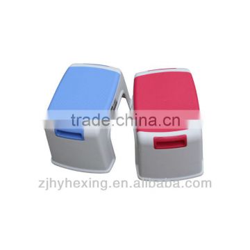 Portable square plastic stool with smooth lines