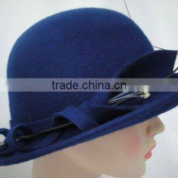 Women formal wool cloche hat for sale