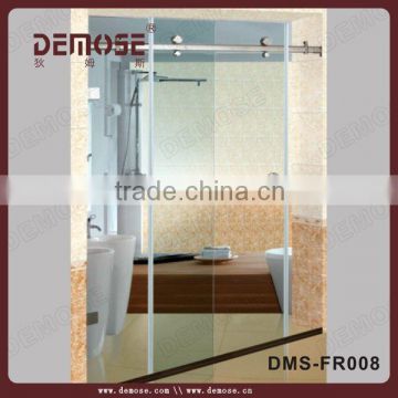 frameless portable hanging big roller sliding 8mm glass shower door / shower enclosure