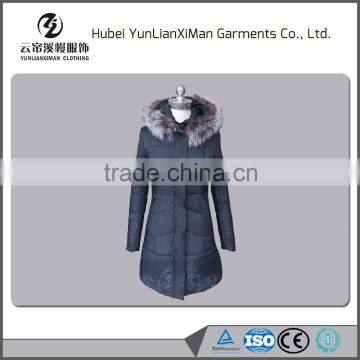 Ladies padded winter jacket with detachable fur hood YD15004