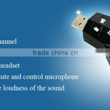 USB 2.0 7.1 Channel 3D Audio Sound Card Adapter Splitter