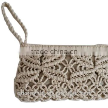 Summer fashionable with pop tassels handmade crochet bag