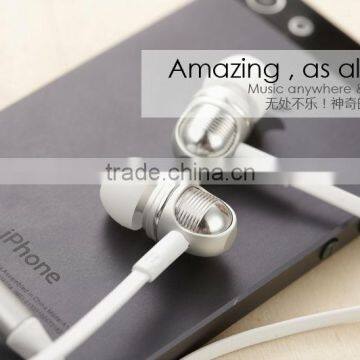 Wallytech Latest Metal Earphones Patented Earphone with volume remote