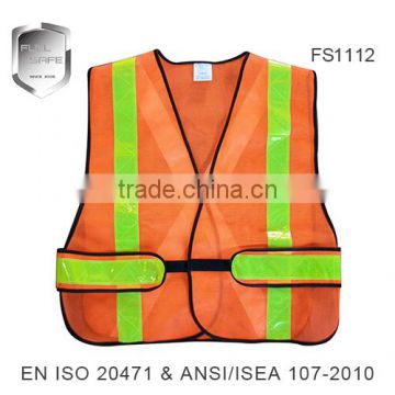 2016 fashion reflective high visibility safety mesh vest