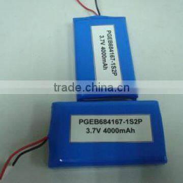 GEB684167-1S2P 3.7V4000mah rechargeable digital camera li-po battery