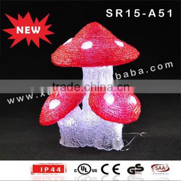 Acrylic lighted up LED three mushrooms