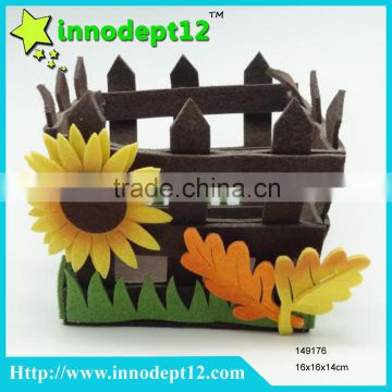 Non woven home decoration things, cell and mobile phone holder with sunflower