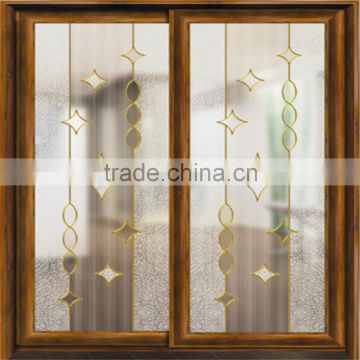 large tempered decorate windows and door glass