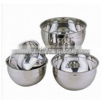 LFGB/FDA stainless steel salad bowl set, mixing bowls