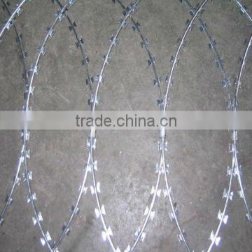 hot-dipped galvanized steel razor barbed wire fence