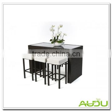 Bar Dining Table,6 Pcs Stools Bar Used Weave Dining Table