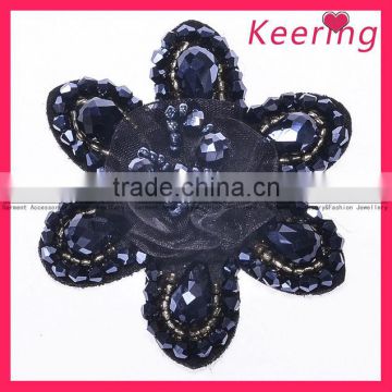 acrylic bead clothing patches,flower applique WPH-1623