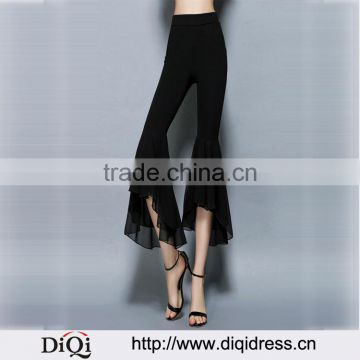 Summer chiffon splicing wide-legged leisure trousers trumpet casual pants