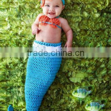 Handmade Crochet baby Mermaid Tail set Baby Sleeping Sack