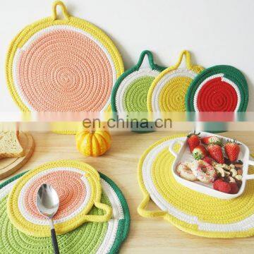 hand made fruit table mats sets cotton waterproof