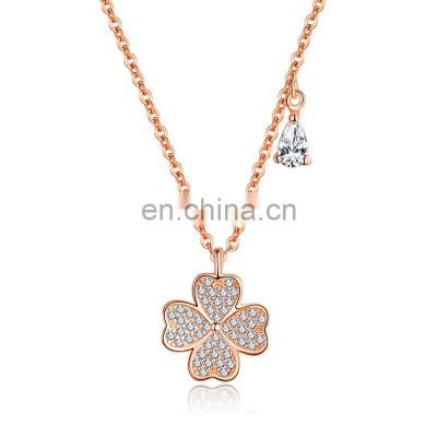 High quality S925 silver VCA lucky four-leaf clover necklace exquisite agate pendant female classic jewelry necklace