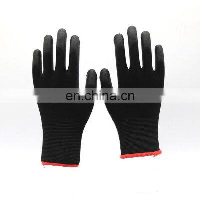 Custom logo EN388 White Nylon PU Dipped Polyurethane Palm Fit Coated Safety Hand Work Glove for Assembly Electronics CE Cheap