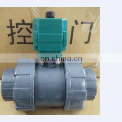 plastic motorized ball valve BSP NPT with override CR01 DC24V CR02 DC5V DC12V dn25 1 inch plastic motorized ball valve