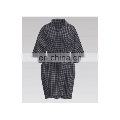 2022 black check 100% Cotton high density yarn dyed fabric for shirt