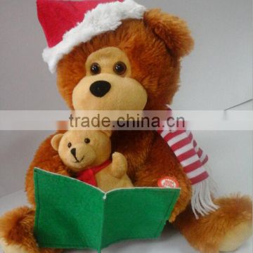 plush chrsitmas bear/christmas teddy bear/stuffed christmas toys