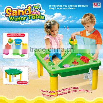 Hualian Beach Series Sand & Water Table With 15pcs Of Accessories Kids Sandbox