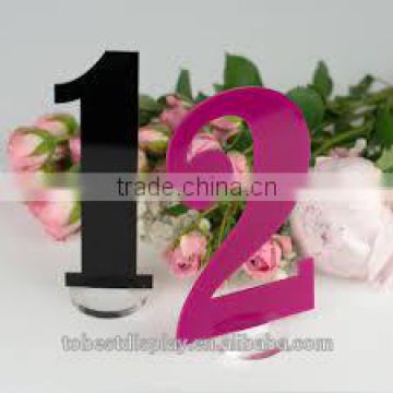 exquisite color acrylic table numbers,acrylic wedding table numbers with base