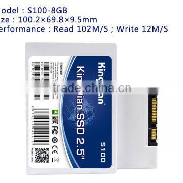 Quality factory supplied kingdian 2.5 inch sata SSD hard disk 8GB for thin client