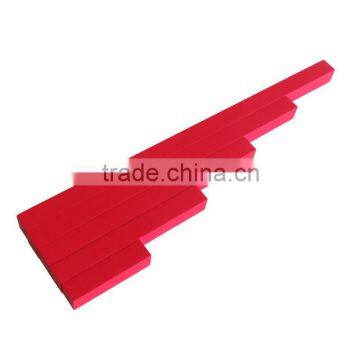 Montessori wooden rods of long red rods 5 steps