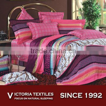 colorful stripe reactive printed 100 cotton bed in bag comforter sheet sets for master bedroom