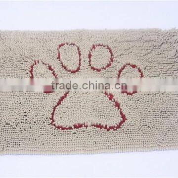 bear foot pattern polyester microfiber chenille rug for dog