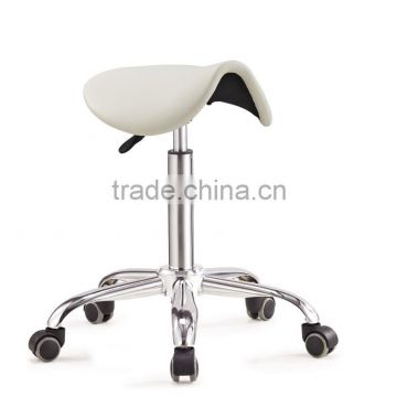 Alibaba Hot Selling White PU Ergonomic Barber Chair, Salon Barber saddle Stools