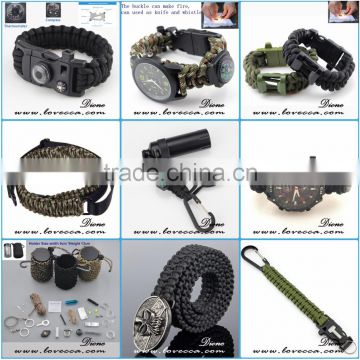Paracord Bracelet with options/accessories and buckles options