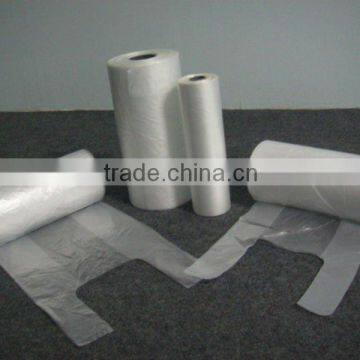 100% virgin HDPE/LDPE plastic t-shirt bags for shopping packing