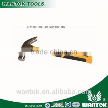 American Type Claw Hammer with Crude Steel Double Color TPR Plastic Coating Handle