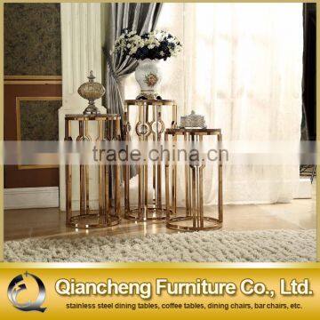 Gold Round Stainless Steel Marble Flower Stand