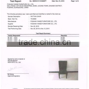 Outdoor Rattan Furniture SGS EN 581-1:2006 EN 582-2:2009 Test