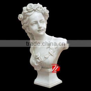 white girl bust stone sculpture