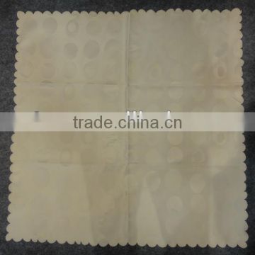 cream color little round pattern jacquard scallop table cloth
