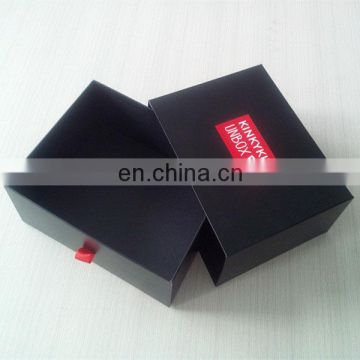 black Color Printed Paper Gift Boxes With Hinged Lids And custom logo printing Cosmetic Packing