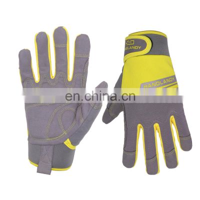 HANDLANDY Synthetic Palm Hand Protection Safety Work Vibration-Resistant Touch Screen Assembly Industrial Mechanic Gloves