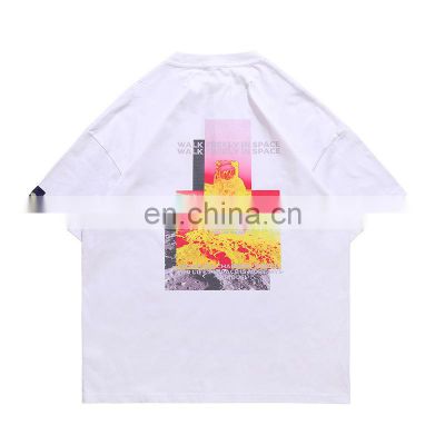 Casual style Printing Organic Cotton T-shirt solid color Man casual o-neck T shirt for new season