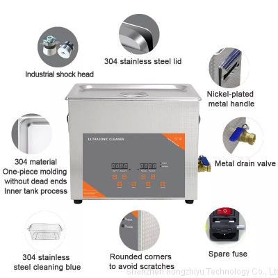 FanYingSonic Ultrasonic Cleaner 6L Household Digital Ultrasound Sonic Cleaner Heated Home Industry Lab Clinic Metal Washing
