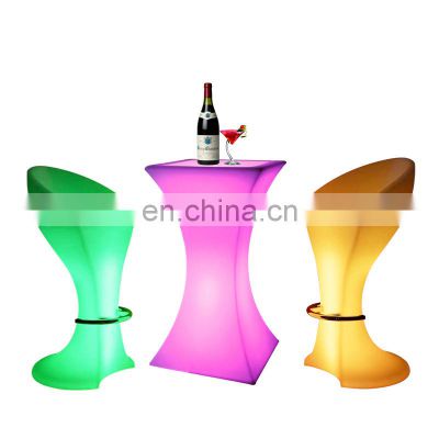 Cocktail Table Wedding Portable Bar for Wedding RGB and White light Portable Charging Table Club Tables and Chairs