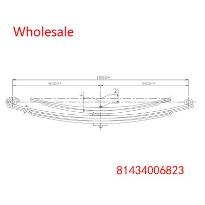 81434006823 Rear Axle Wheel Parabolic Spring Arm of Heavy Duty Vehicle Wholesale For MAN